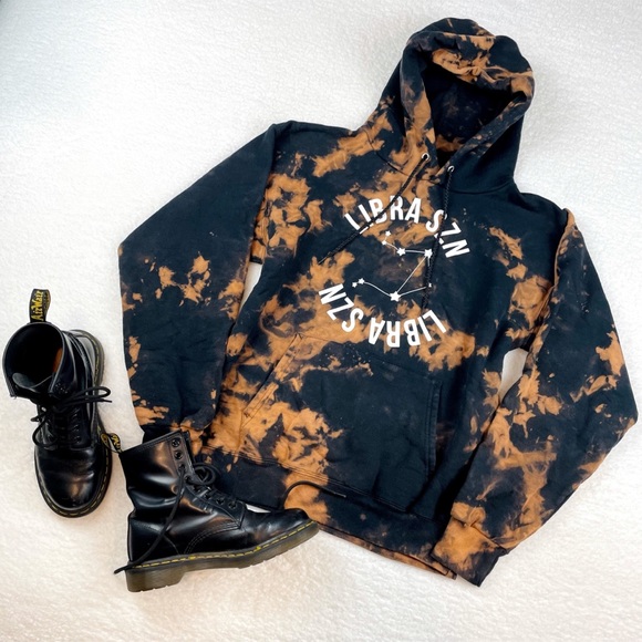 Tops - LIBRA SZN Acid-Washed Pullover Hoodie